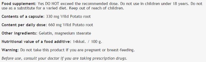 Wild Yam 330 mg - 100 capsules - Nutra Best Europe