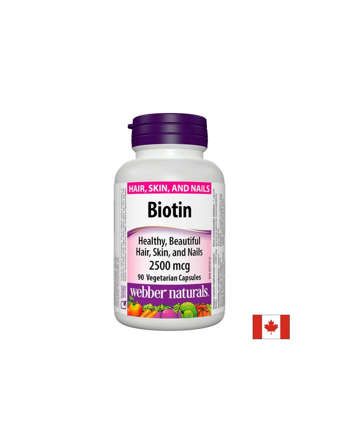 Biotin / Biotin, 2500 µg, 90 capsules Webber Naturals - Nutra Best Europe