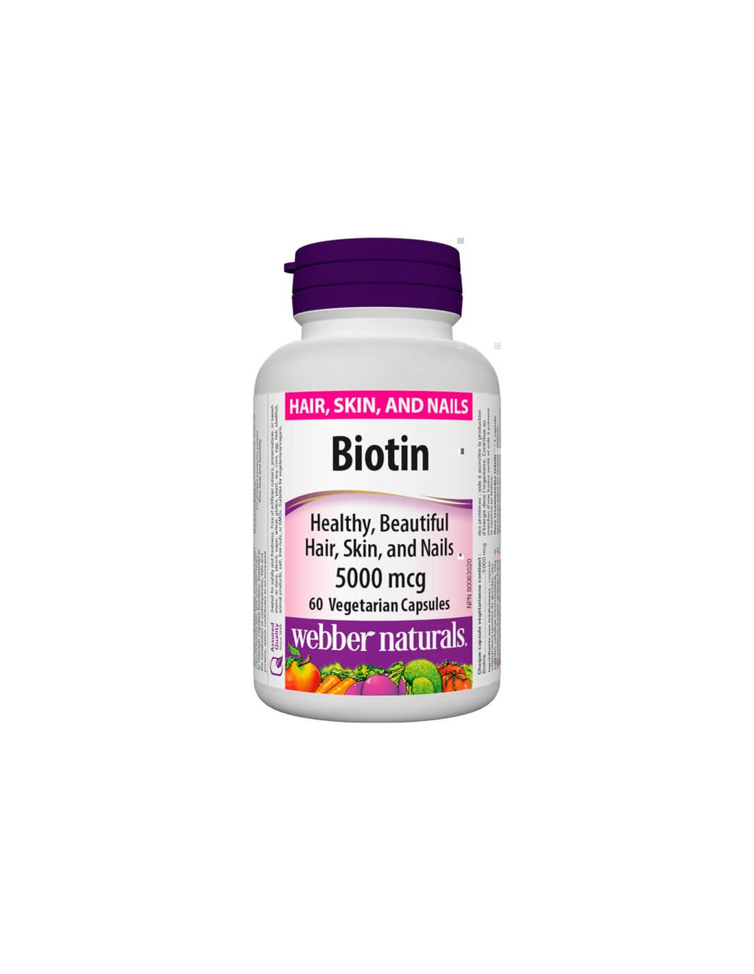 Biotin / Biotin, 5000 mcg, 60 capsules Webber Naturals - Nutra Best Europe