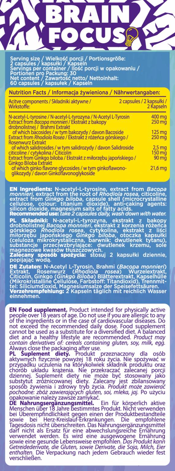 Brain Focus Adapto - 60 capsules - Nutra Best Europe