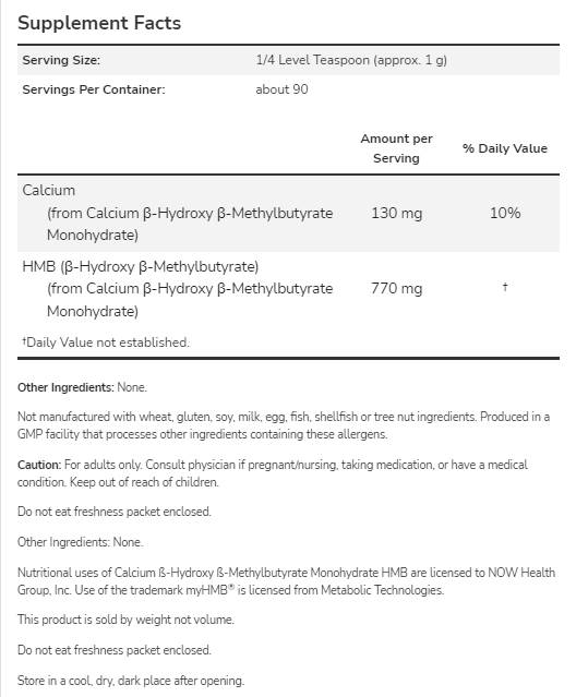HMB Powder - 90 grams - Nutra Best Europe