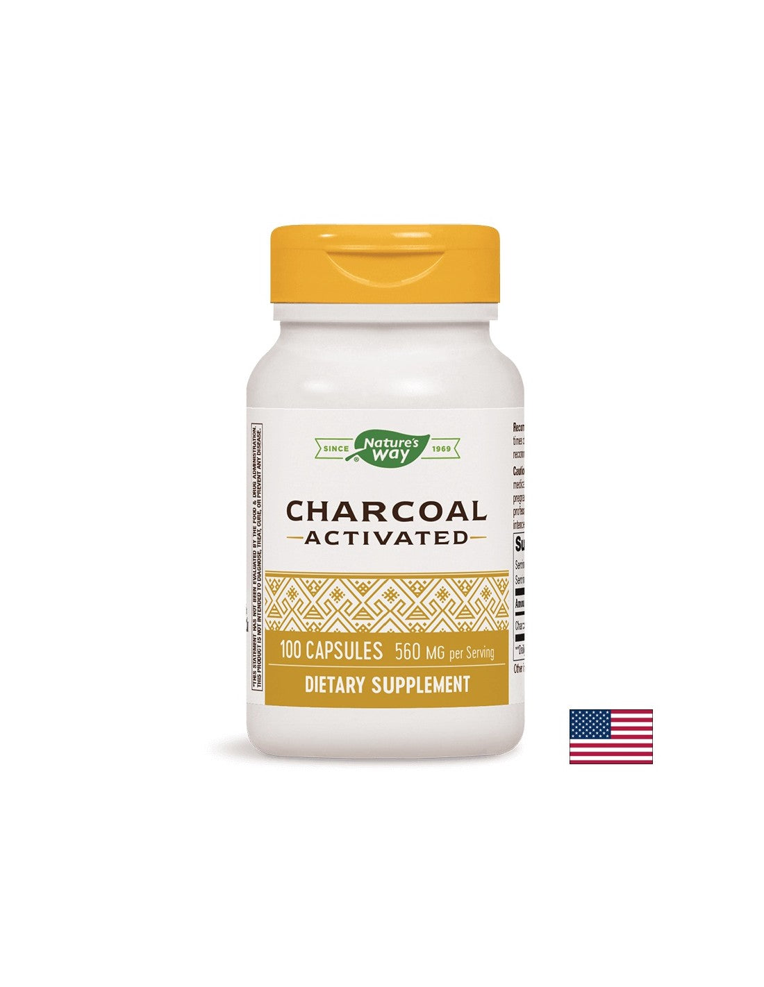 Digestive System Detox - Activated Charcoal, 100 Capsules Nature's Way - Nutra Best Europe