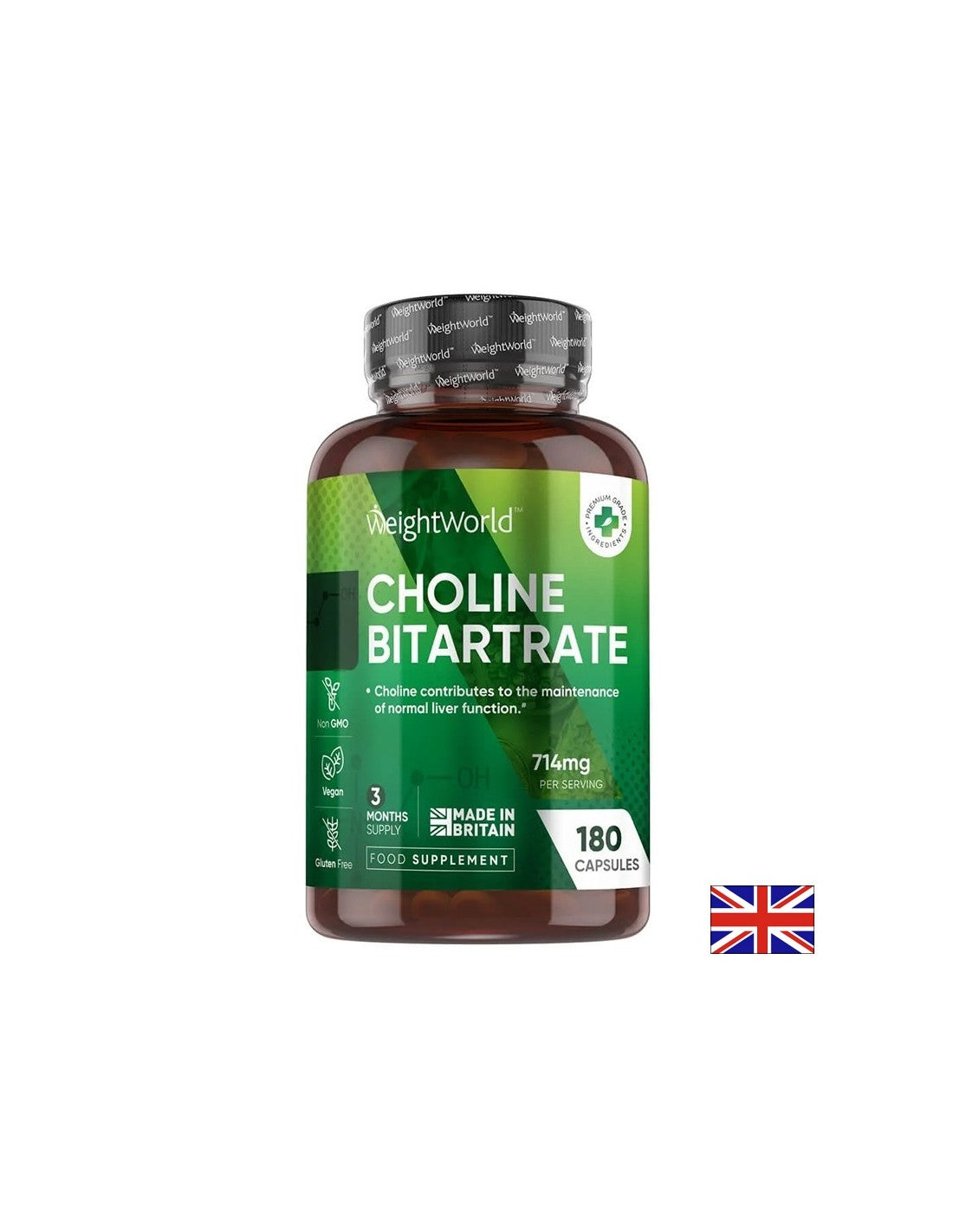 Liver - Choline (bitartrate), 714 mg x 180 capsules - Nutra Best Europe