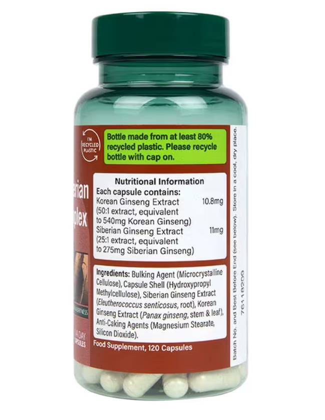 Korean & Siberian Ginseng Complex - 120 capsules - Nutra Best Europe