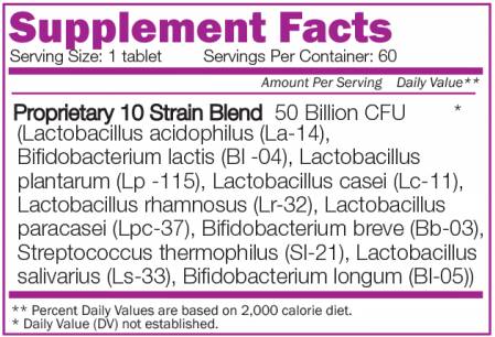 Probiotic 50 billion - 60 Tablets - Nutra Best Europe