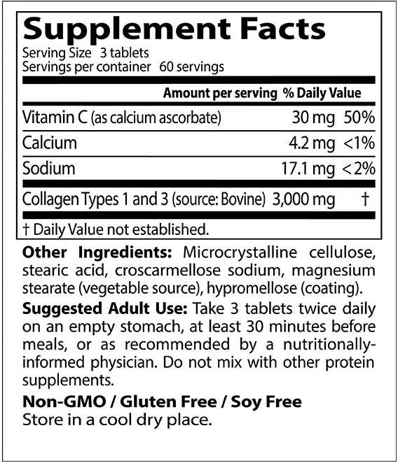 BEST Collagen Types 1 & 3 / 1000 mg - 180 Tablets - Nutra Best Europe