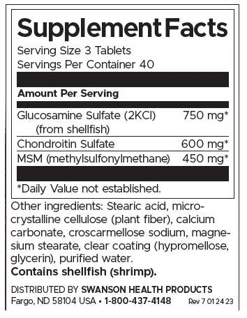 Glucosamine, Chondroitin & MSM - Highest Strength - 120 Tablets - Nutra Best Europe
