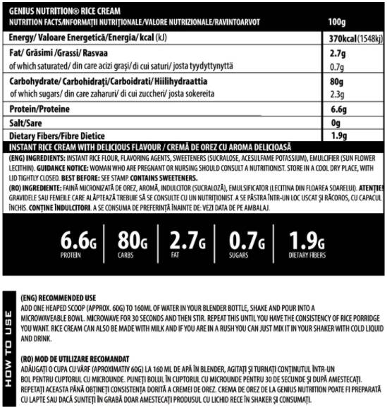 Rice Cream - 1000 grams - Nutra Best Europe