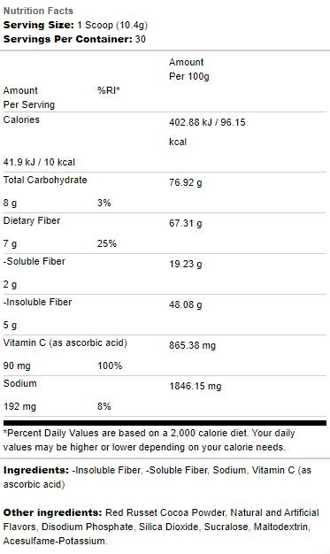 Fiber | with Soluble & Insoluble Fibers - 252~312 grams - Nutra Best Europe