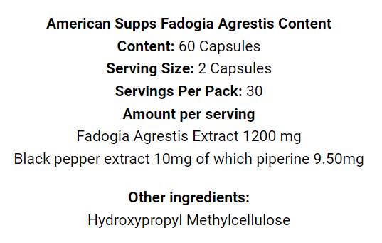 Fadogia Agrestis 1200 mg - 60 capsules - Nutra Best Europe