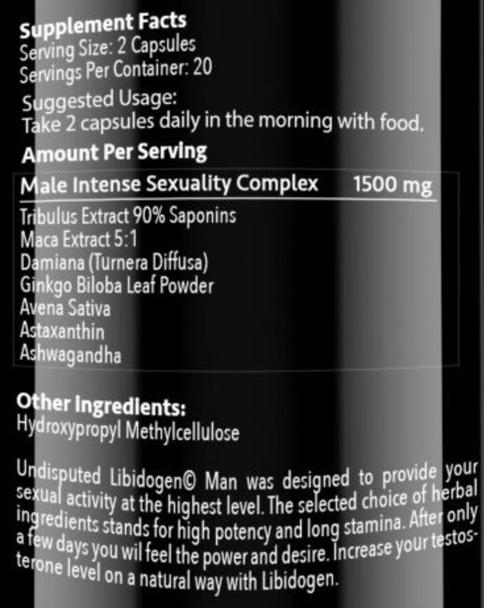 Libidogen Man | with Maca & Damiana - 40 capsules - Nutra Best Europe