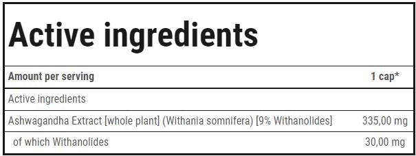 Ashwagandha Max 335 mg - 60 capsules - Nutra Best Europe
