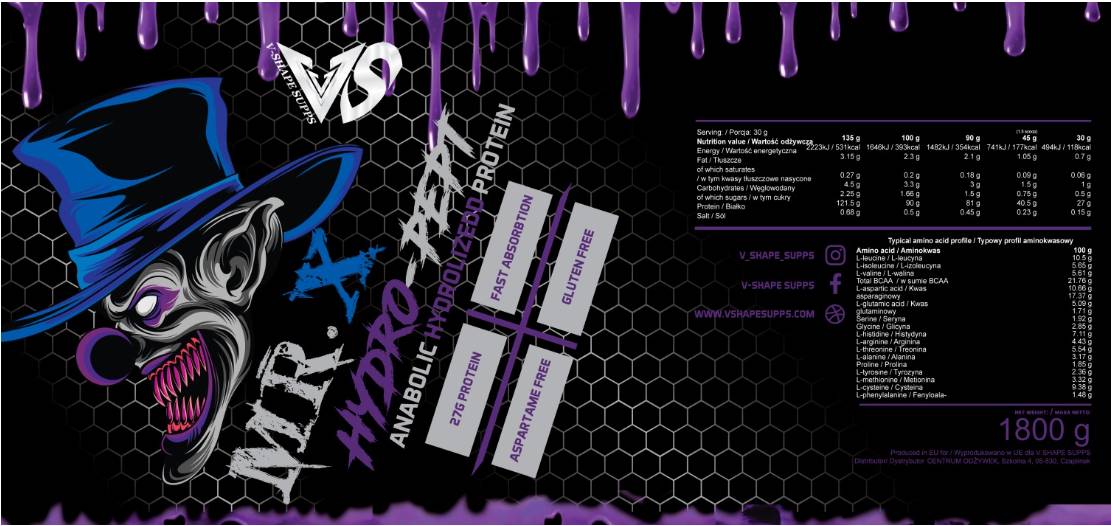 Mr. X Hydro Whey | Anabolic Hydrolysate Protein - 1800 grams - Nutra Best Europe