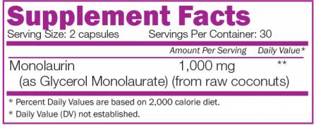 Monolaurin 1000 mg - 60 capsules - Nutra Best Europe