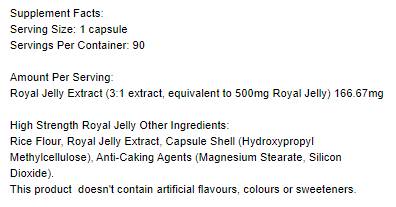 High Strength Royal Jelly 500 mg - 90 capsules - Nutra Best Europe