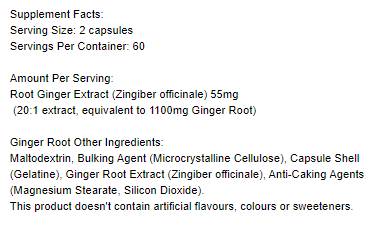 Ginger Root 1100 mg - 120 capsules - Nutra Best Europe