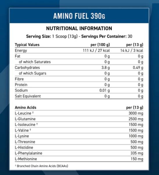 Amino Fuel | Essential Amino Acids - 390 grams - Nutra Best Europe