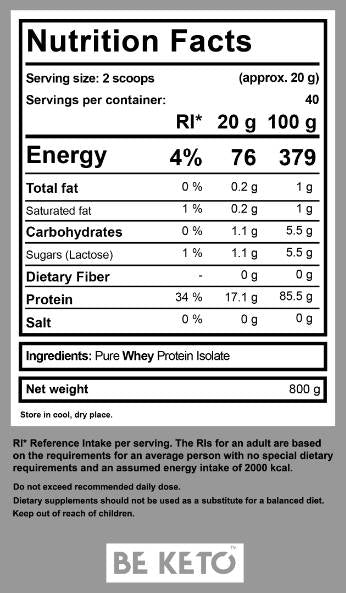 Pure Whey Isolate - 800 grams - Nutra Best Europe