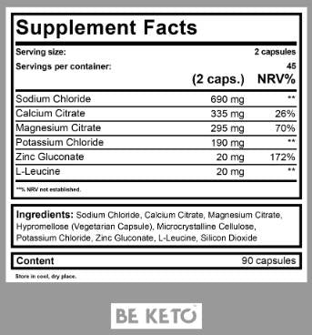 Ketolytes Capsules | Keto Electrolyte Formula - 90 capsules - Nutra Best Europe