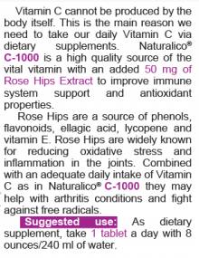 C -1000 With Rose Hips 60 Tablets - Nutra Best Europe