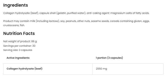 Collagen 2550 90 capsules - Nutra Best Europe