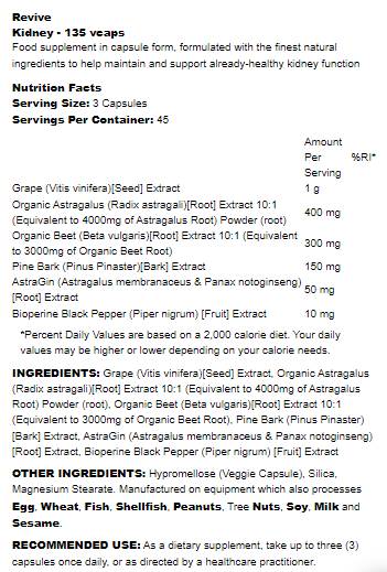 Kidney | with Astragalus & Beet Root - 135 capsules - Nutra Best Europe