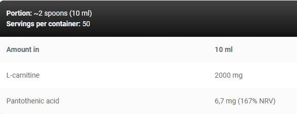 LevroLegendary Carnitine 2000 mg | with Vitamin B5 - 500 ml - Nutra Best Europe