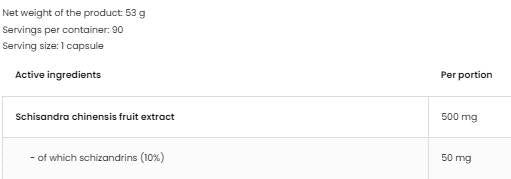 Schisandra Chinensis 500 mg / Vege 90 capsules - Nutra Best Europe