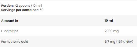 L-Carnitine Liquid 100000 mg | with Vitamin B-5 - 500 ml - Nutra Best Europe
