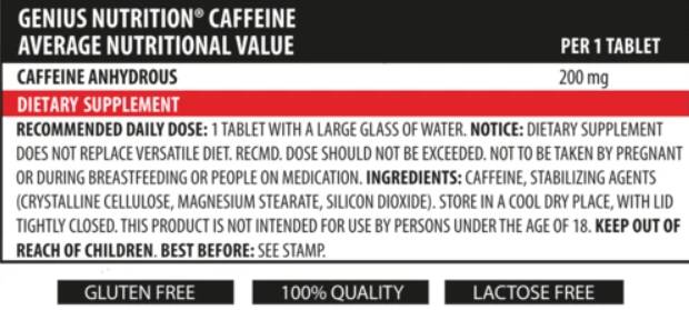 Caffeine - 90 Tablets - Nutra Best Europe