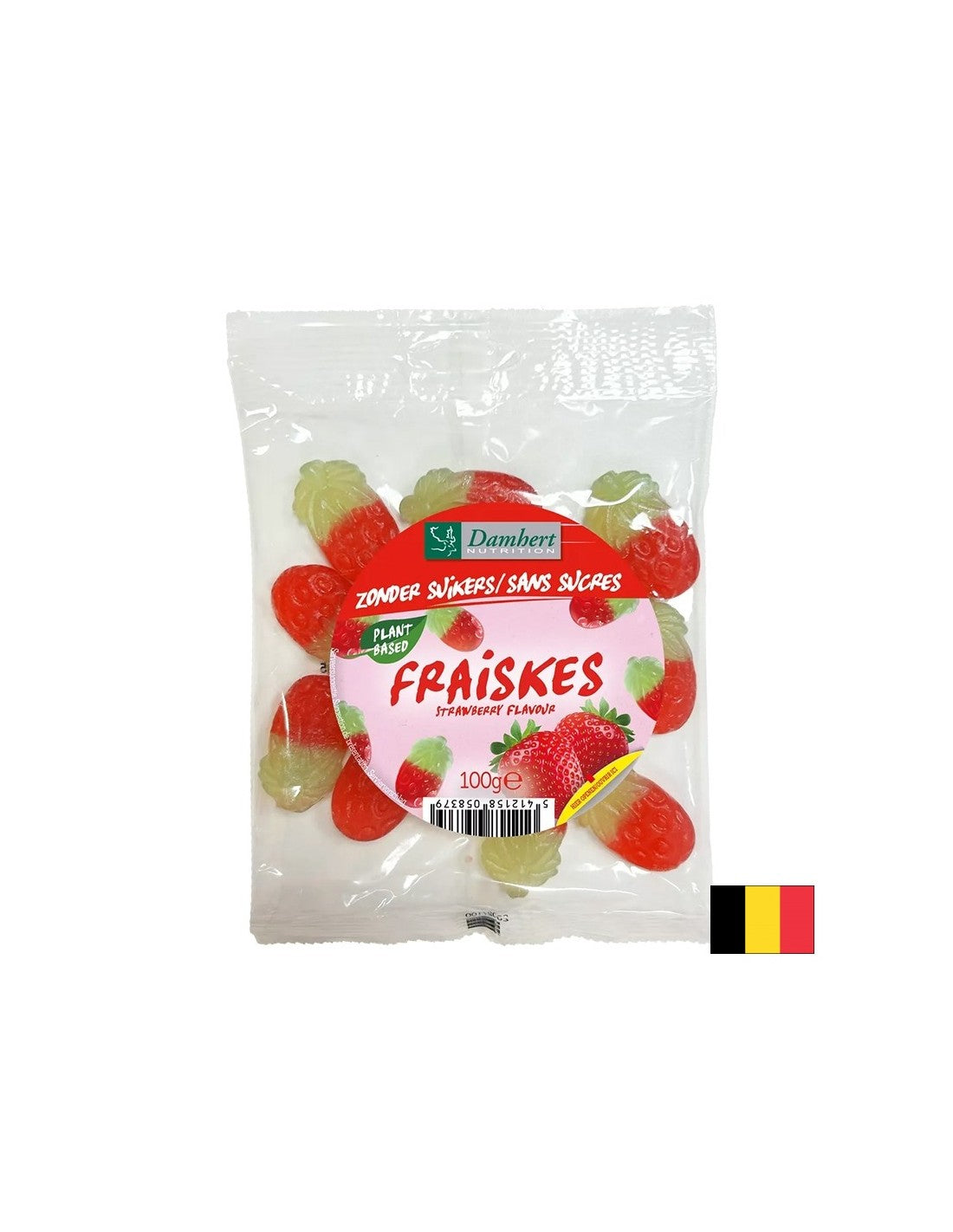 Chewy candies with strawberry flavor (sugar-free), 100 g - Nutra Best Europe