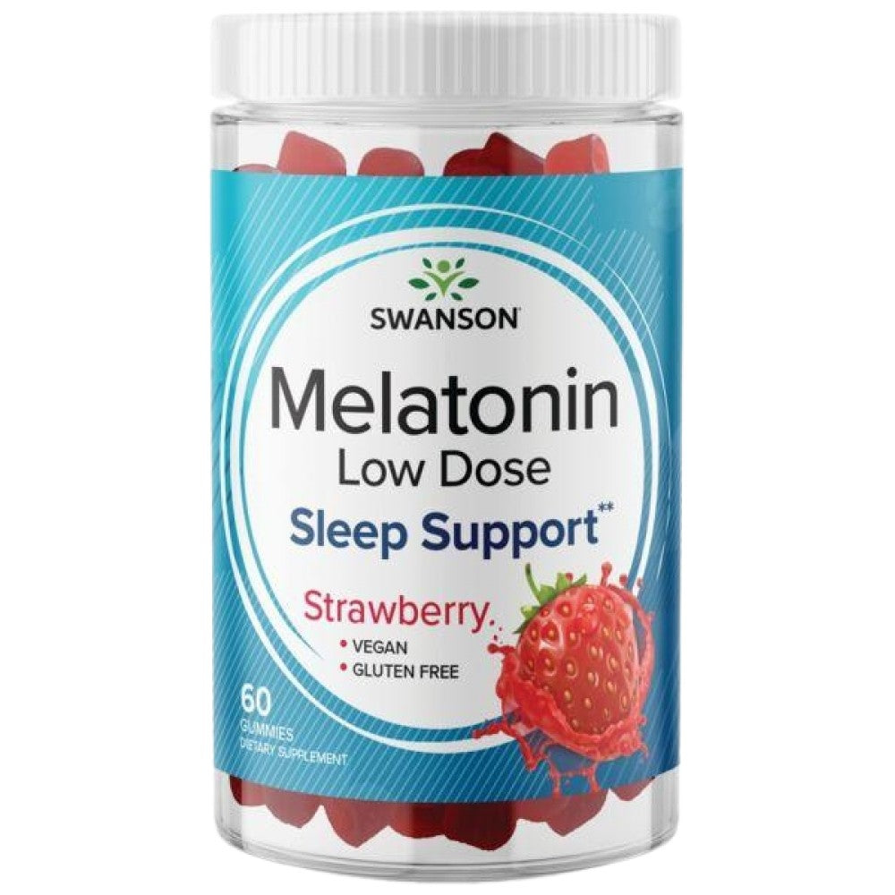 Melatonin Low Dose Gummies 1 mg | Strawberry - 60 Chewable Tablets - Nutra Best Europe