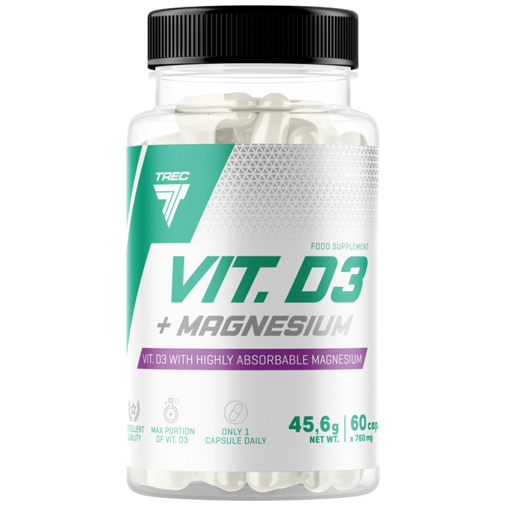 Vit. D3 + Magnesium | Vitamin D 60 capsules - Nutra Best Europe