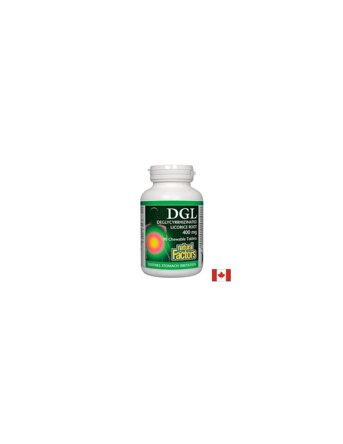DGL - Deglycyrrhizinated Licorice Root 400 mg x 90 chewable tablets Natural Factors - Nutra Best Europe