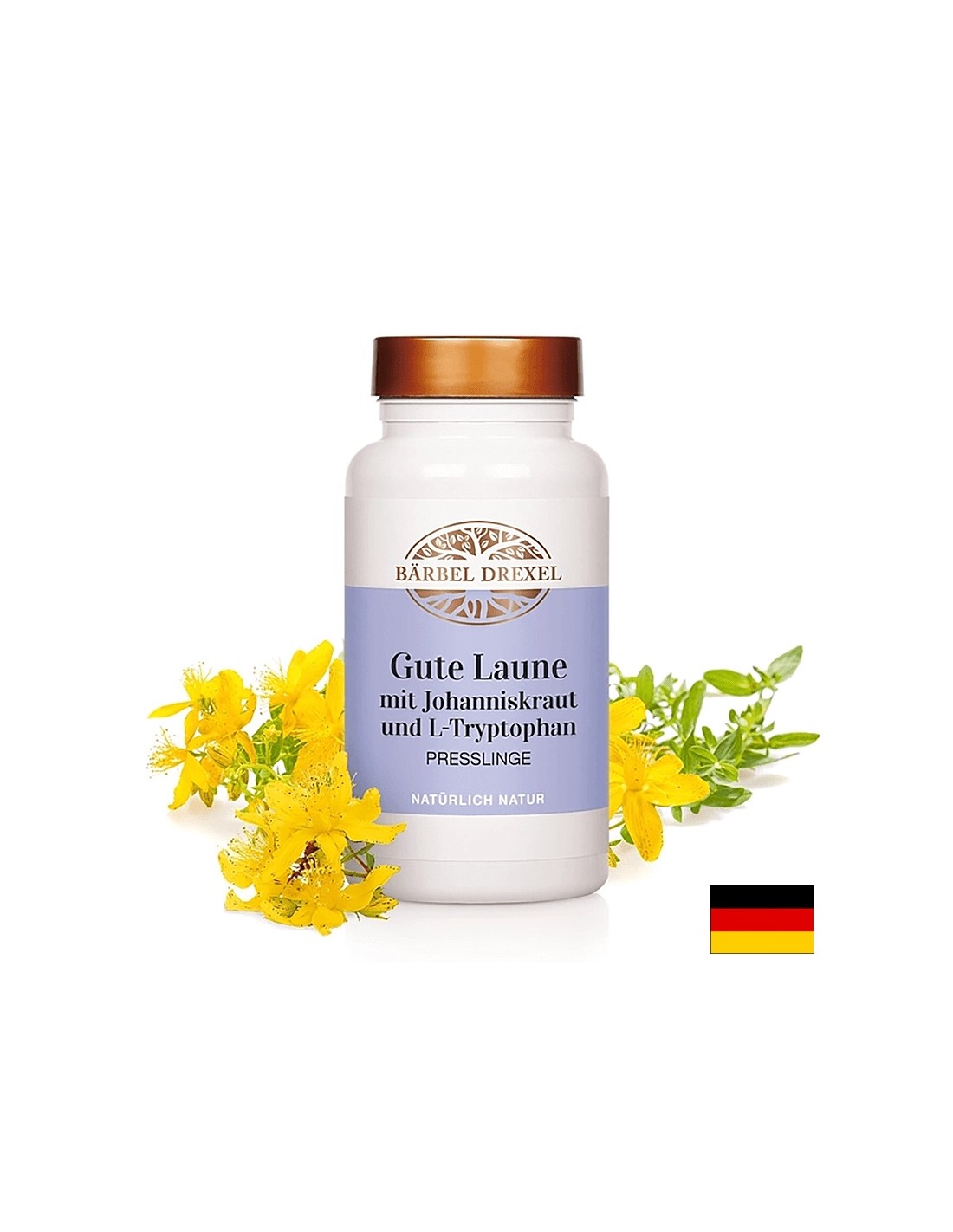 Good mood with St. John's wort and L-tryptophan - For stress, anxiety and insomnia, 180 tablets (for a two-month intake) - Nutra Best Europe