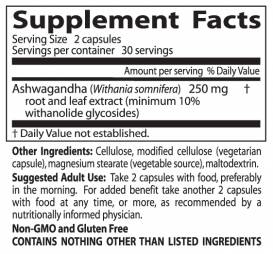 BEST Ashwagandha 125 mg - 60 capsules - Nutra Best Europe