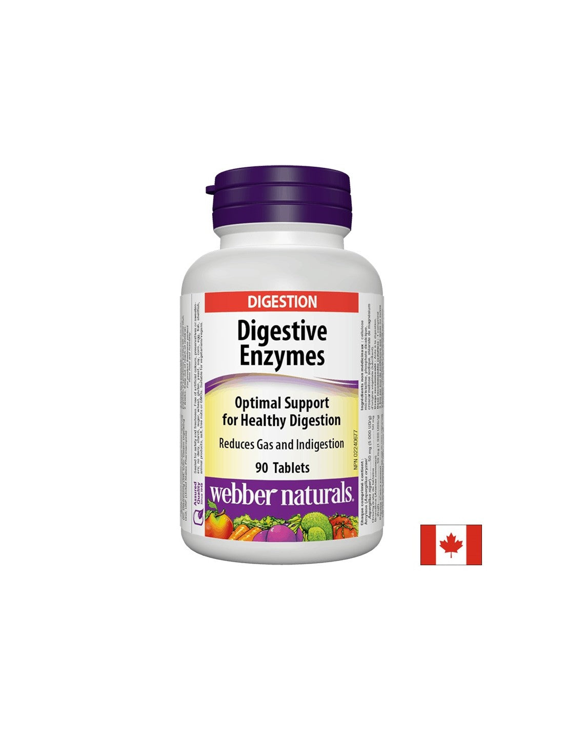 Digestive Enzymes x 90 tablets Webber Naturals - Nutra Best Europe