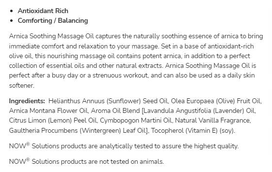 Arnica Soothing Massage Oil - 237 ml - Nutra Best Europe