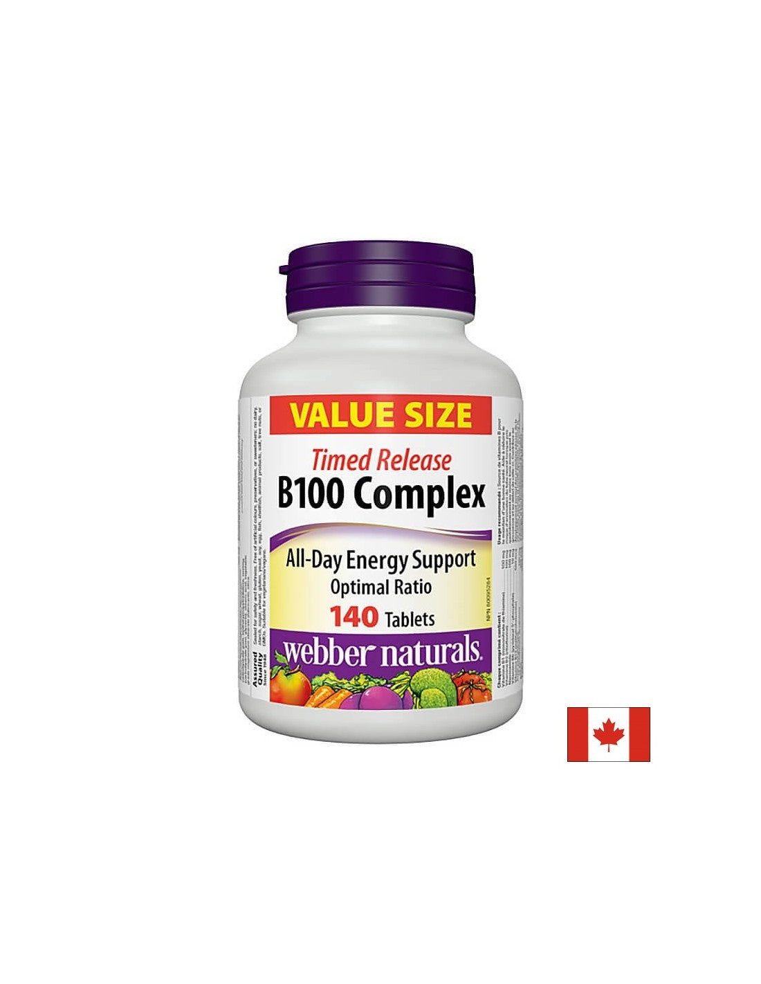 Energy metabolism, nervous system, heart activity - Vitamin B100 Complex, 140 tablets - Nutra Best Europe
