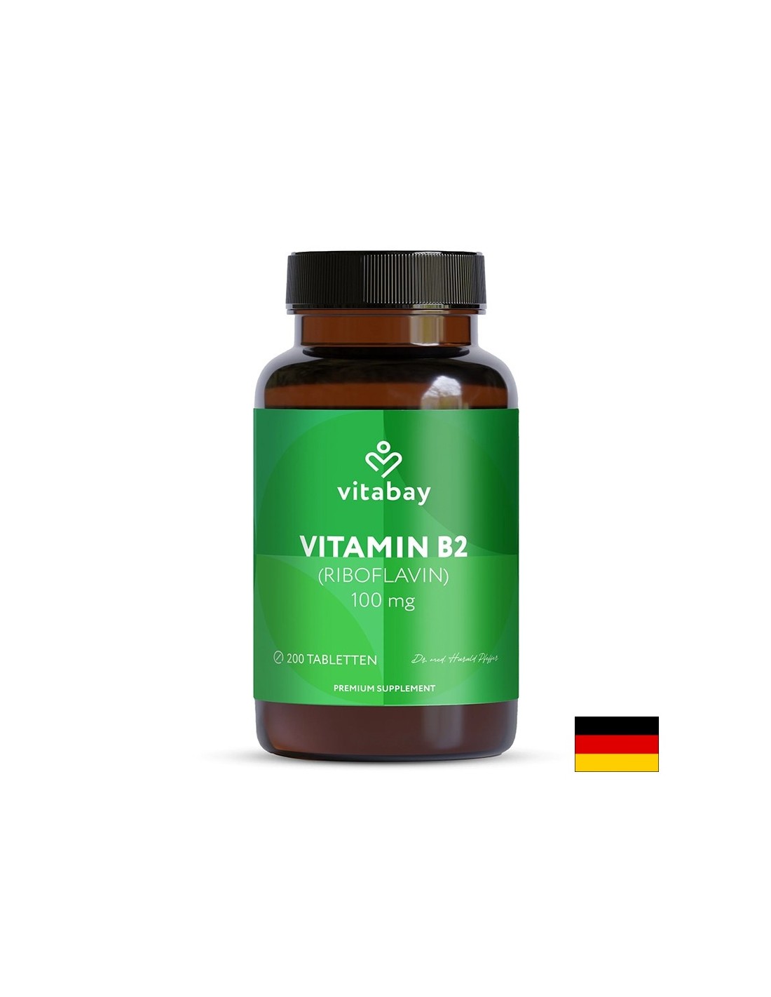 Energy and Nervous System - Vitamin B2 (Riboflavin), 100 mg x 200 tablets - Nutra Best Europe