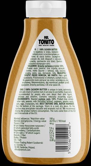 Mr. Tonito / Cashew Butter Smooth 400 grams - Nutra Best Europe