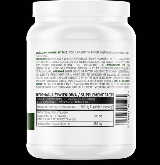 Bacopa Monnieri Extract Powder 50 grams - Nutra Best Europe