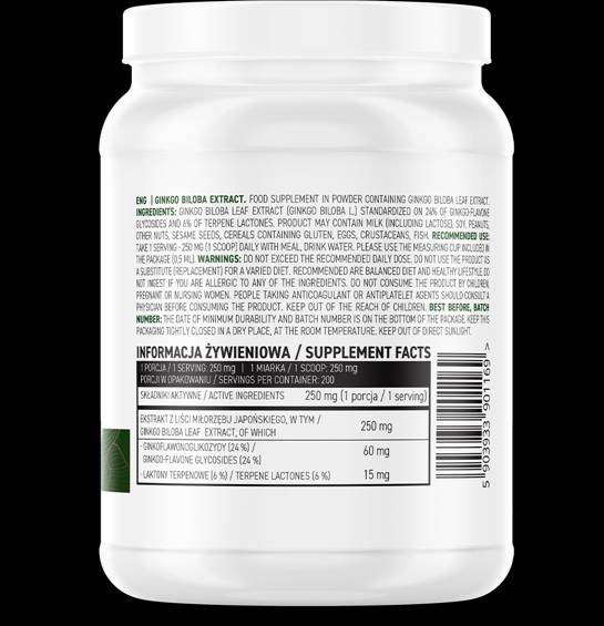 Ginkgo Biloba Extract Powder 50 grams - Nutra Best Europe