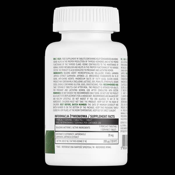 Kelp 200 mcg | Natural Iodine Source 250 Tablets - Nutra Best Europe