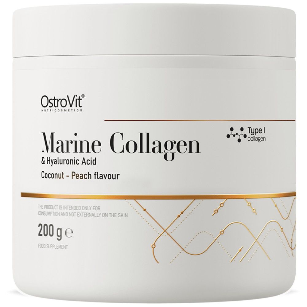 Marine Collagen & Hyaluronic Acid Powder | with Vitamin C - 200 грама - Nutra Best Europe