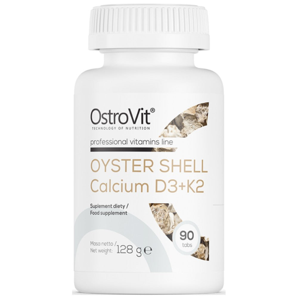 Oyster Shell Calcium 400 mg / with D3 + K2 90 Tablets - Nutra Best Europe