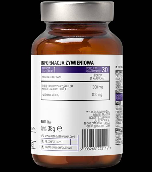Elite CLA 1000 mg 30 Gel capsules - Nutra Best Europe