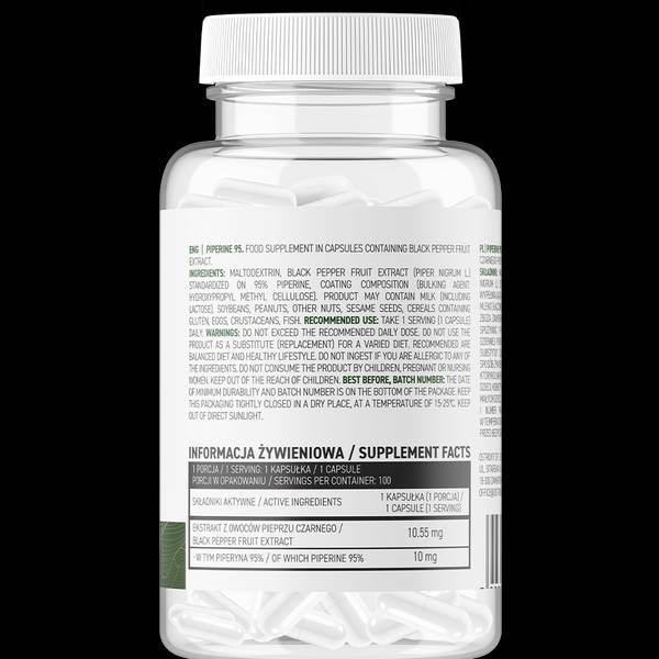 Piperine 95 Vege | 10 mg 100 capsules - Nutra Best Europe
