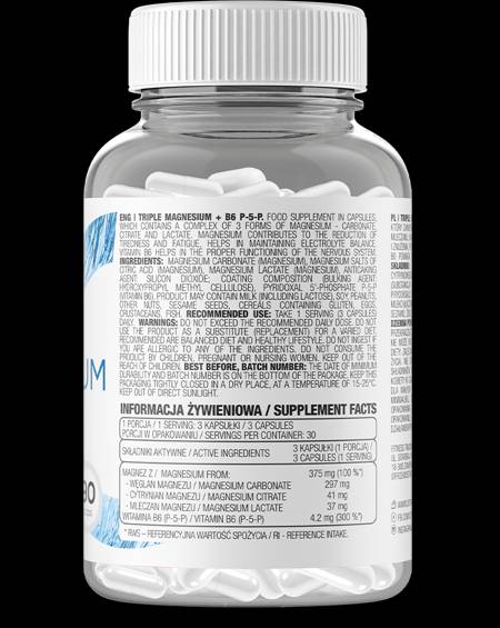 Triple Magnesium + B6 P-5-P 90 capsules - Nutra Best Europe