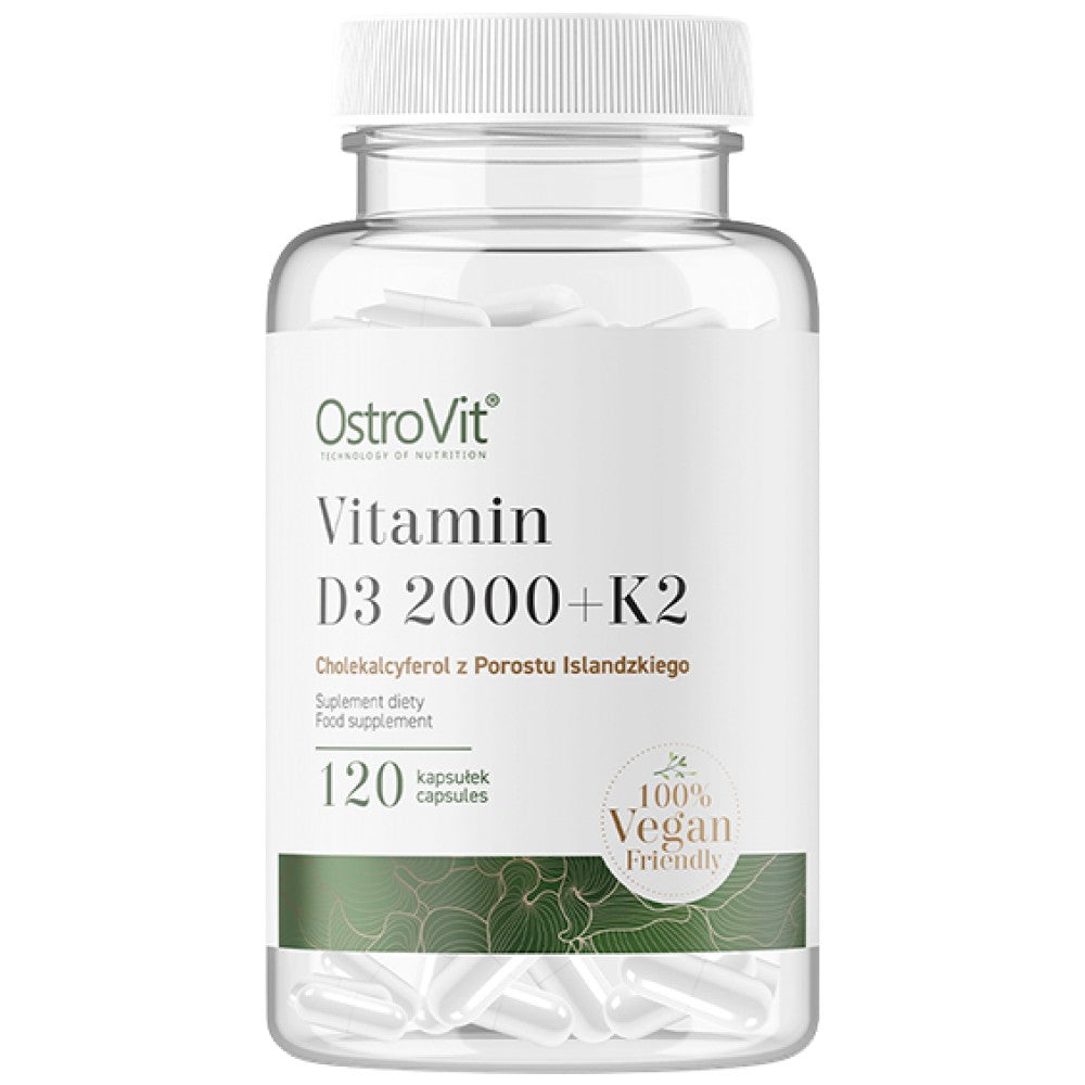 Vitamin D3 2000 + K2 50 mcg | Vege 120 capsules - Nutra Best Europe